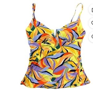 NWT Anne Cole adjustable strap tankini swim top  sea grass size medium